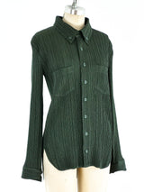 Issey Miyake Pleated Button Front Shirt Top arcadeshops.com