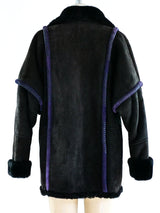 Shearling Jacket with Contrast Piping Jacket arcadeshops.com
