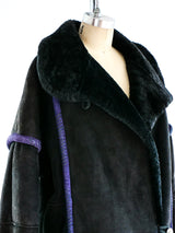 Shearling Jacket with Contrast Piping Jacket arcadeshops.com