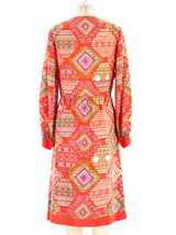 1960's Printed Silk Dress Dress arcadeshops.com