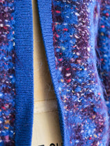 Indigo and Maroon Marbled Knit Jacket Jacket arcadeshops.com