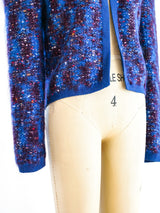 Indigo and Maroon Marbled Knit Jacket Jacket arcadeshops.com