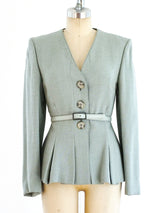 Galanos Sage Green Wool Jacket Jacket arcadeshops.com