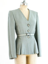 Galanos Sage Green Wool Jacket Jacket arcadeshops.com