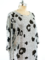 Leopard Sequin Silk Chiffon Dress Dress arcadeshops.com
