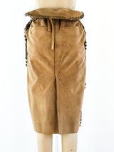 Yves Saint Laurent Pierced Suede Skirt Skirt arcadeshops.com