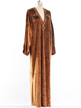 Bill Tice Brown Velvet Caftan Dress arcadeshops.com
