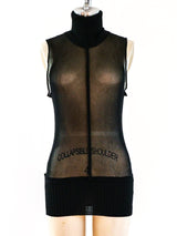 Jean Paul Gaultier Sleeveless Mesh Turtleneck Top arcadeshops.com