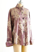 Romeo Gigli Lavender Floral Button Front Shirt Top arcadeshops.com