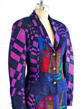 Versus Gianni Versace Printed Lurex Skirt Ensemble Suit arcadeshops.com