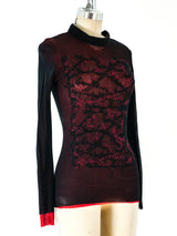 Jean Paul Gaultier Signature Embroidered Mesh Top Top arcadeshops.com