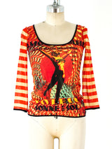 Jean Paul Gaultier Printed Mesh Top Top arcadeshops.com
