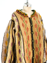 Leaf Motif Hand Knit Jacket Jacket arcadeshops.com