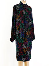 Yves Saint Laurent Leaf Print Silk Ensemble Suit arcadeshops.com