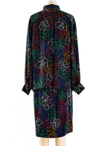 Yves Saint Laurent Leaf Print Silk Ensemble Suit arcadeshops.com