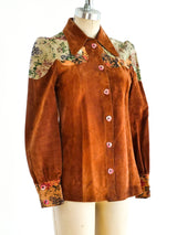 1970's Roberto Cavalli Painted Leather Shirt Top arcadeshops.com
