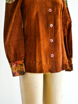 1970's Roberto Cavalli Painted Leather Shirt Top arcadeshops.com
