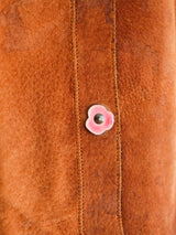 1970's Roberto Cavalli Painted Leather Shirt Top arcadeshops.com