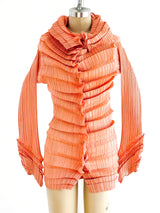 Issey Miyake Salmon Pleated Top Top arcadeshops.com