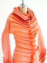 Issey Miyake Salmon Pleated Top Top arcadeshops.com