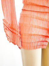 Issey Miyake Salmon Pleated Top Top arcadeshops.com