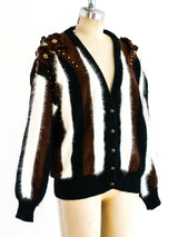 Angora Striped Cardigan Jacket arcadeshops.com