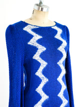 Chevron Striped Cobalt Sweater Top arcadeshops.com