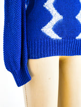 Chevron Striped Cobalt Sweater Top arcadeshops.com