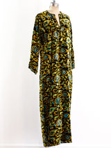Block Printed Velvet Caftan Dress arcadeshops.com