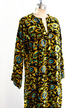 Block Printed Velvet Caftan Dress arcadeshops.com