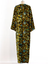 Block Printed Velvet Caftan Dress arcadeshops.com