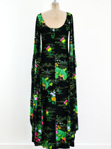 Mr Blackwell Split Sleeve Embellished Jersey Gown Dress arcadeshops.com