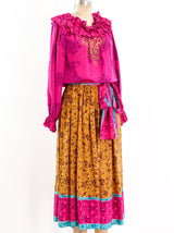 Oscar de la Renta Printed Silk Skirt Ensemble Suit arcadeshops.com
