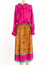 Oscar de la Renta Printed Silk Skirt Ensemble Suit arcadeshops.com
