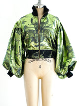 Gucci Dapper Dan Metallic Green Bomber Jacket Jacket arcadeshops.com