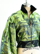 Gucci Dapper Dan Metallic Green Bomber Jacket Jacket arcadeshops.com