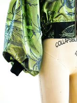 Gucci Dapper Dan Metallic Green Bomber Jacket Jacket arcadeshops.com