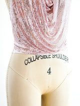 Whiting and Davis Pink Metal Mesh Halter Top arcadeshops.com