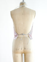 Whiting and Davis Pink Metal Mesh Halter Top arcadeshops.com