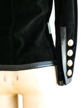 Yves Saint Laurent Black Suede Jacket Jacket arcadeshops.com