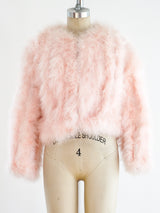 Pink Marabou Feather Cropped Jacket Jacket arcadeshops.com