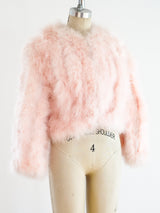 Pink Marabou Feather Cropped Jacket Jacket arcadeshops.com