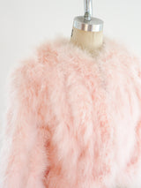 Pink Marabou Feather Cropped Jacket Jacket arcadeshops.com