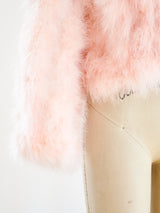 Pink Marabou Feather Cropped Jacket Jacket arcadeshops.com