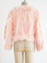 Pink Marabou Feather Cropped Jacket Jacket arcadeshops.com