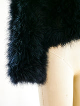Black Marabou Feather Cropped Jacket Jacket arcadeshops.com