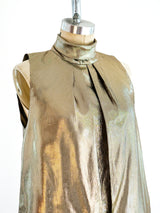 Metallic Gold Sleeveless Top Top arcadeshops.com