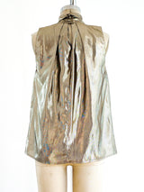 Metallic Gold Sleeveless Top Top arcadeshops.com