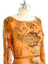 Gianfranco Ferre Embellished Mesh Top Top arcadeshops.com