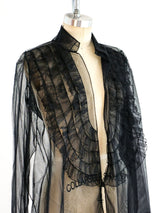 Gianfranco Ferre Black Sheer Ruffle Top Top arcadeshops.com